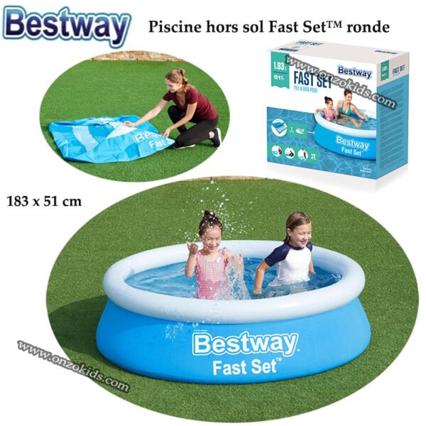 Piscine hors sol Fast Set™ ronde 183 x 51 cm -Bestway