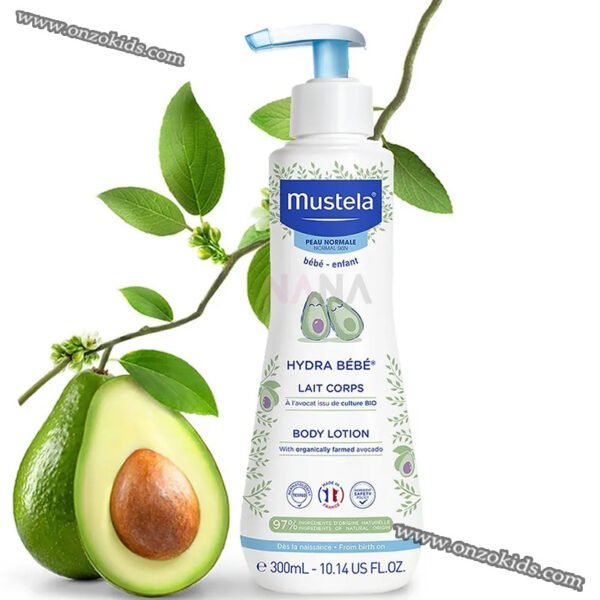 Lait corps hydra bébé à l'avocat 97% BIO - Mustela