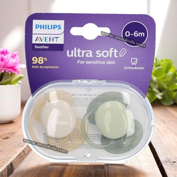 Pack de 2 sucettes ultra soft pour bébés 0-6mois -Philips Avent