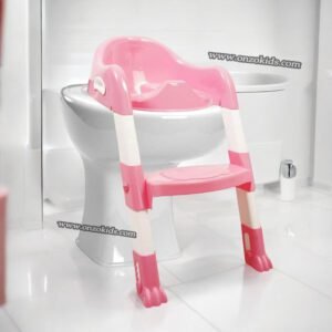 Réducteur de toilette avec escalier pour enfants - Rose