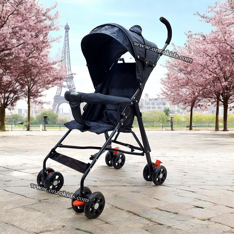 Poussette Canne Ultra Légère - Pliable, Inclinable, De La Naissance à 25 Kg - Noir