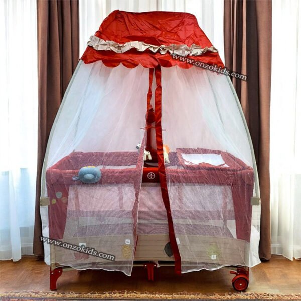 Lit parc style Tente balançoire et musical pour bébé - Pingouin – Image 4