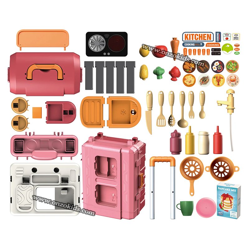 Mallette Cuisine Enfant Bakaji - Avec Réchaud Et 20 Accessoires, Bandoulière Incluse