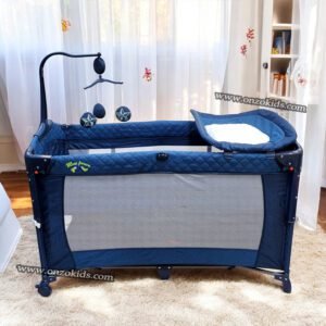 Lit parc cododo 2en1 avec jouet pour bébé - Mini pouce - Bleu