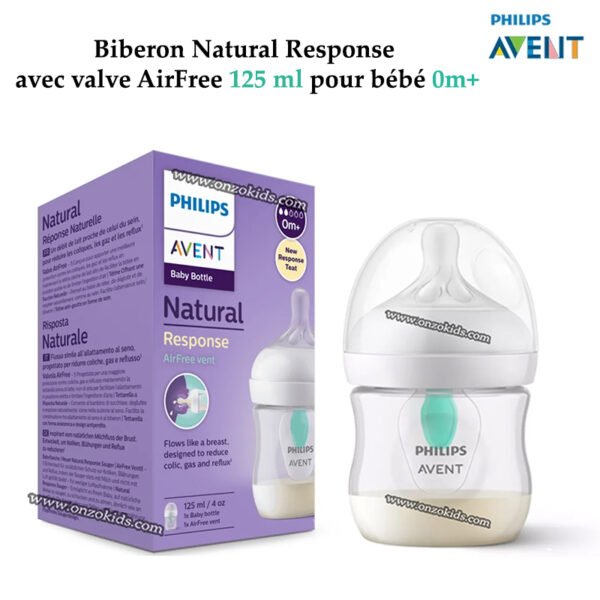 Biberon Natural Response avec valve AirFree 125 ml  pour bébé 0m+ - AVENT PHILIPS