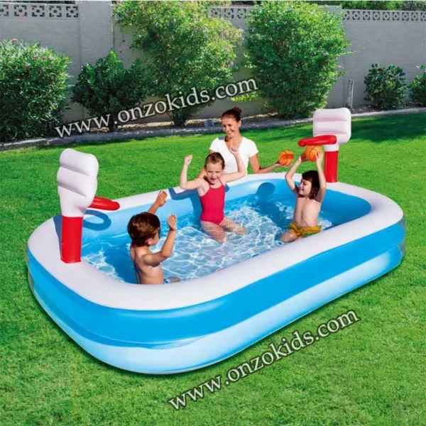 Piscine Gonflable pour enfants avec paniers de basket 251 x 168 x 102 cm -Bestway – Image 5