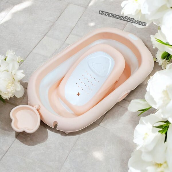 Baignoire pliable avec support réglable pour bébé – Image 3