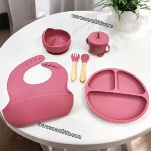 Ensemble de Vaisselle en Silicone 7pcs pour Bébé