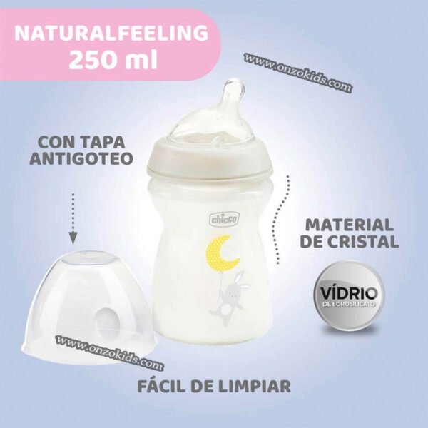 Biberon en Verre Natural Feeling 250 ml - CHICCO – Image 3