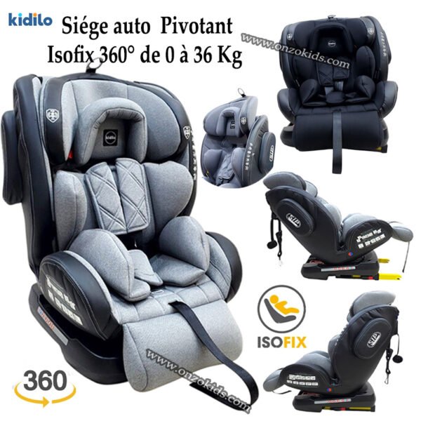 Siège auto Pivotant Isofix 360° de 0 à 36 Kg-kidilo