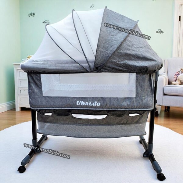 Lit bébé portable pliable avec filet:  balançoire réglable – Image 5