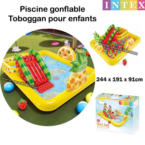 Piscine gonflable topoggan pour enfants 244 x 191 x 91 cm
