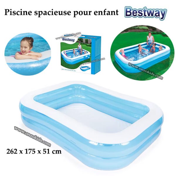 Piscine spacieuse pour enfant Bestway 262 x 175 x 51 cm