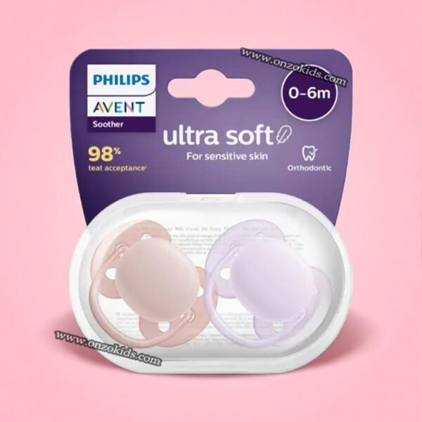 Pack de 2 sucettes ultra soft pour bébés 0-6mois -Philips Avent – Image 2