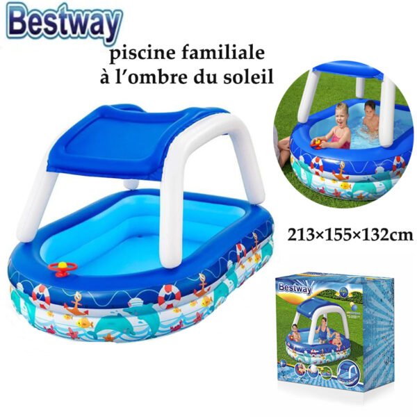 Piscine 213×155×132cm familiale à l’ombre du soleil-Bestway