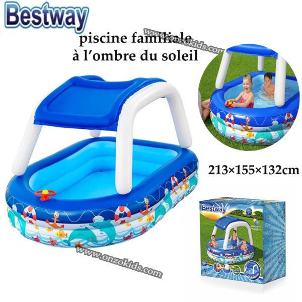 Piscine 213×155×132cm familiale à l’ombre du soleil-Bestway