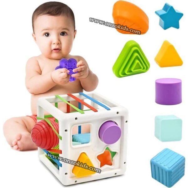 Montessori trieur de cubes éducatifs avec élastiques – Huanger