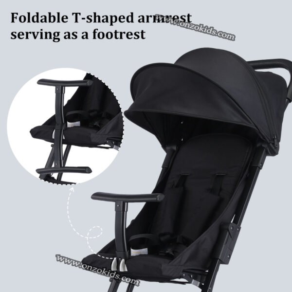 Poussette pliable compacte facile à transporter avec sac à dos – Image 4