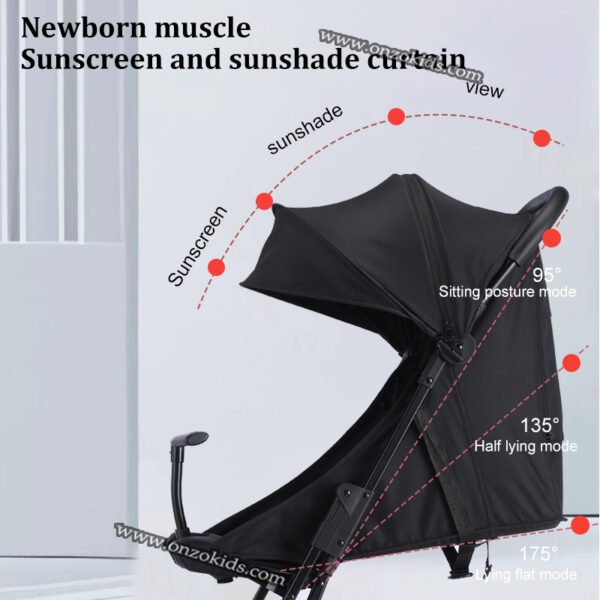 Poussette pliable compacte facile à transporter avec sac à dos – Image 5