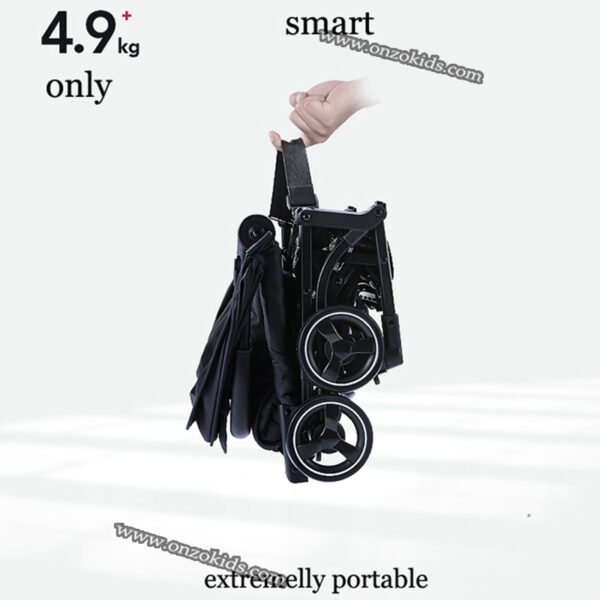 Poussette pliable compacte facile à transporter avec sac à dos – Image 2
