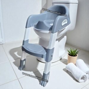 Réducteur de toilette avec escalier pour enfants - Gris
