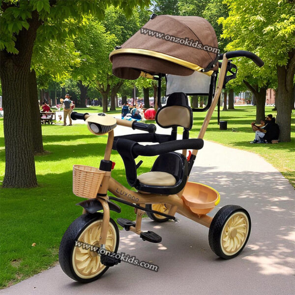 Poussette tricycle 3en1 de luxe pour enfant – Image 5