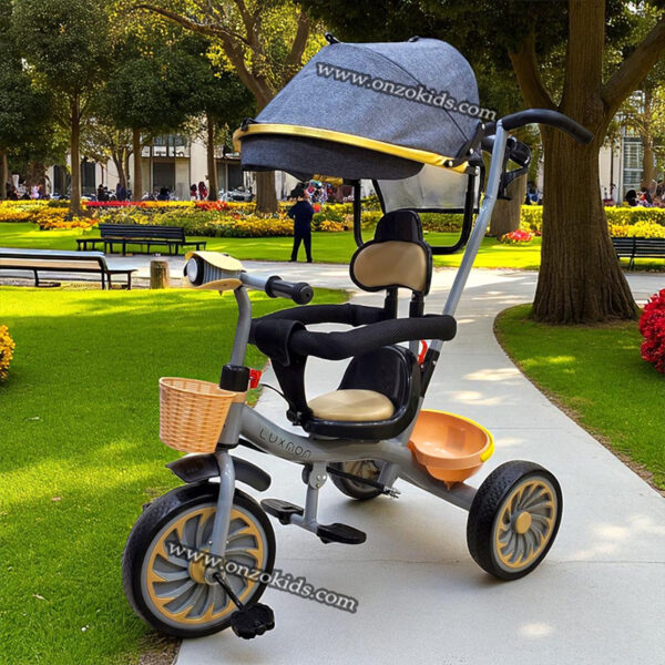 Poussette tricycle 3en1 de luxe pour enfant – Image 6