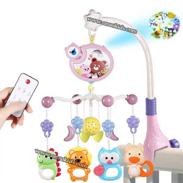 Bébé Musical Berceau Mobile Télecommandé Rotatif Avec Musique Lumières – Image 9