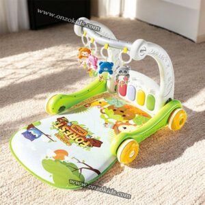 Trotteur Et Tapis D’éveil 2en1 avec musique et jouets - Green