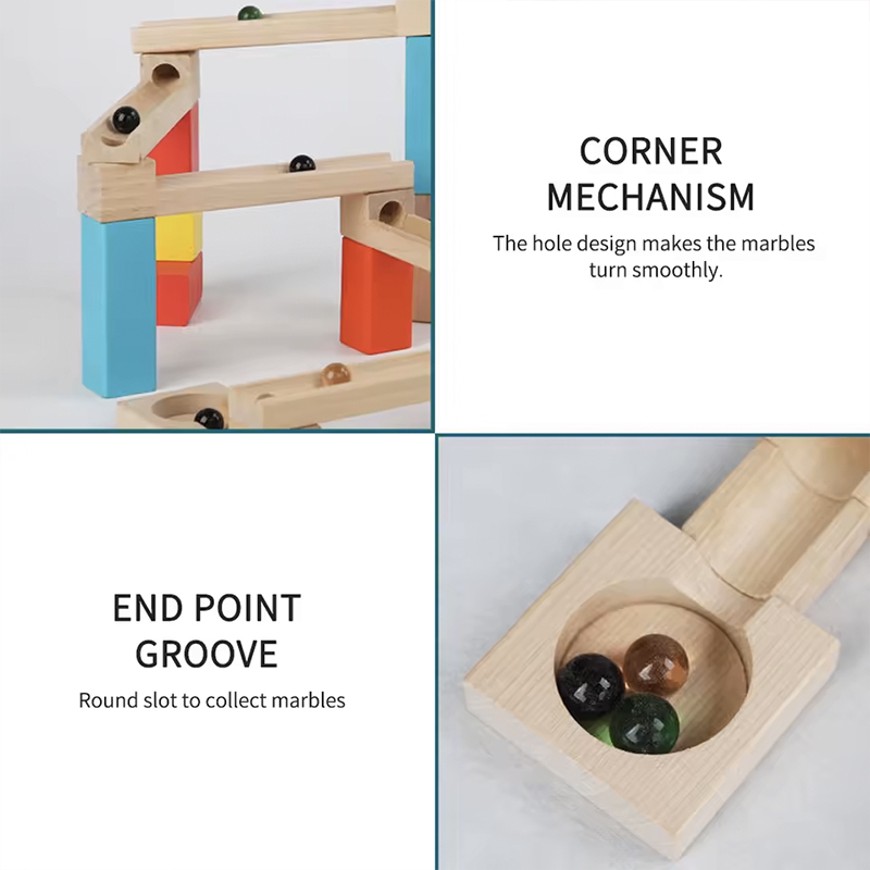 Jouet éducatif Circuit de billes en Bois – Image 4