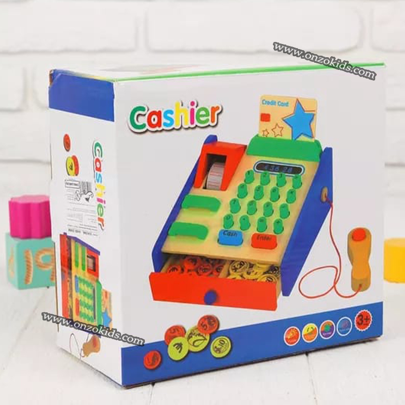 Caisse enregistreuse en bois Jeu éducatif pour enfants – Image 3