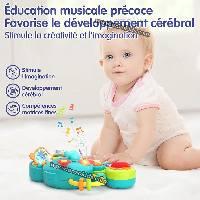 Éléphant interactif 6m+ avec mini piano pour enfants-HoLa – Image 3