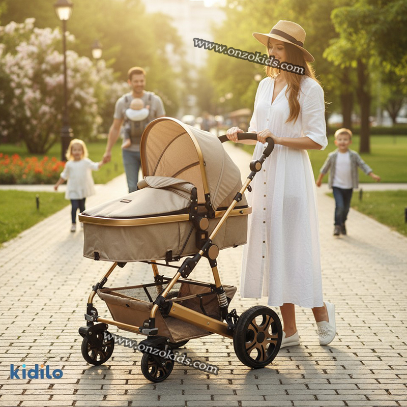 Poussette landau légére et Réversible élégante 2en1-kidilo – Image 3