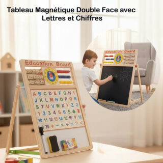 Tableau Magnétique Double Face avec Lettres et Chiffres