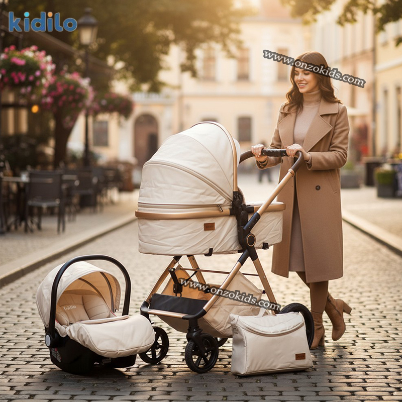 Poussette Landau de Luxe Réversible 4en1 – Kidilo – Image 15