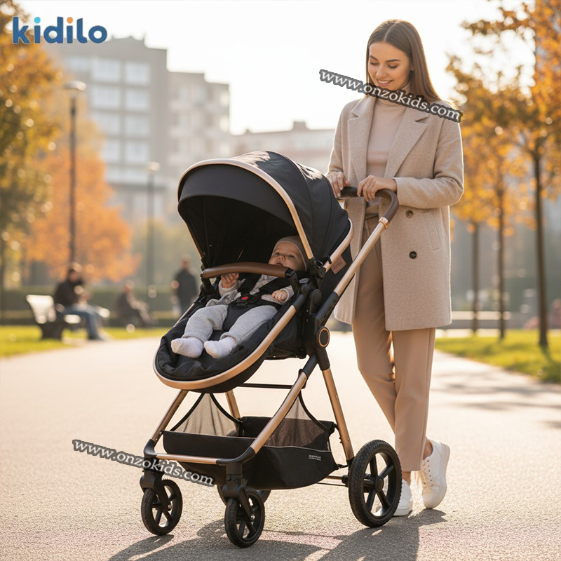 Poussette Landau de Luxe Réversible 4en1 – Kidilo – Image 9