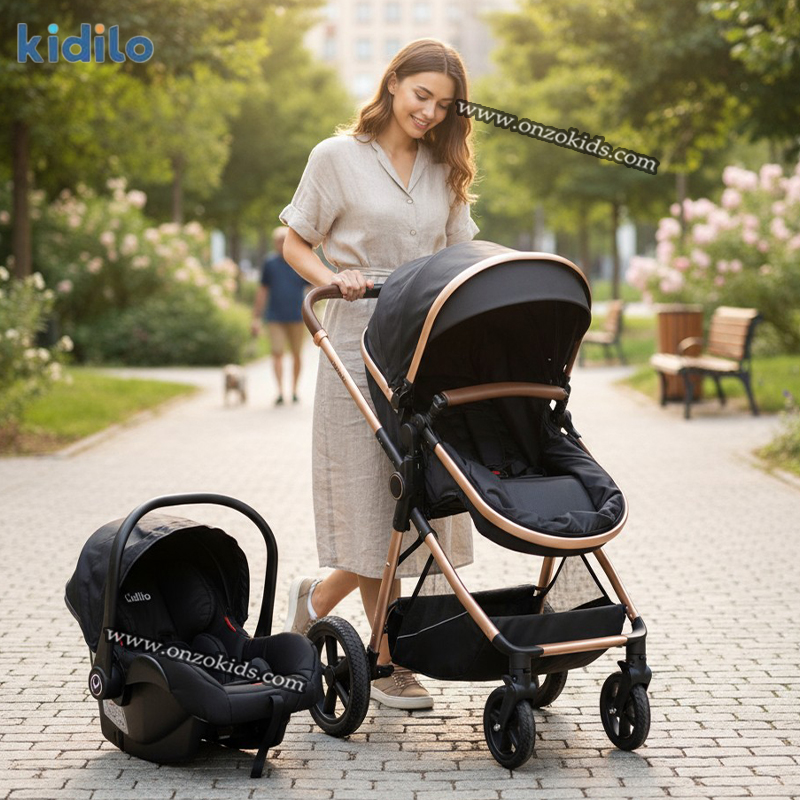 Poussette Landau de Luxe Réversible 4en1 – Kidilo – Image 4