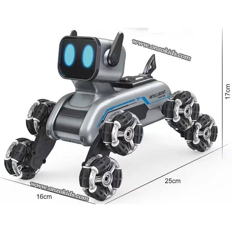 Chien Robot Télécommandé Intelligent à 8 Roues - Détection Gestuelle, Pour Enfants, Jeu Intérieur Et Extérieur