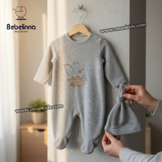 Grenouillère bébé Avec Bonnet écureuil