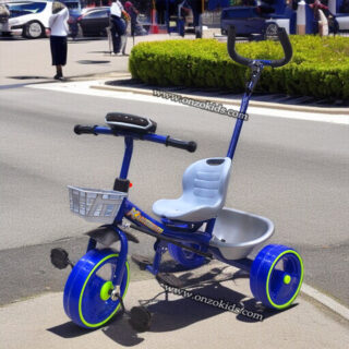 Vélo enfant tricycle multifonction avec poignée de poussée