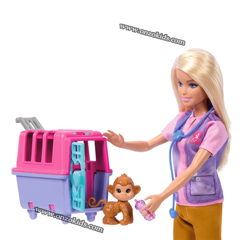 Barbie Sauvetage D’Animaux Coffret Poupée Blonde et Accessoires – Image 4