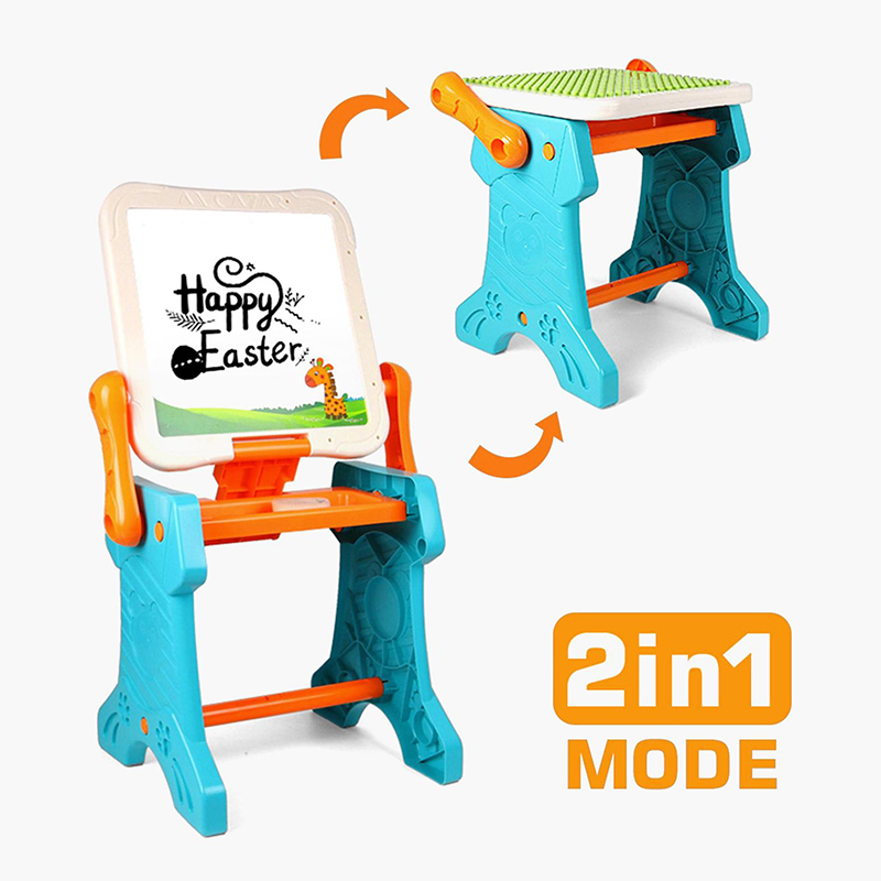 Table à dessin multifonctionnelle 2en1 avec grands blocs de construction – Image 2