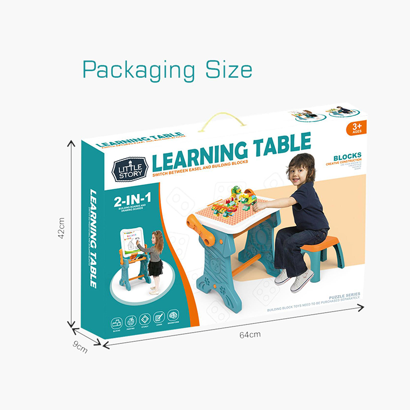 Table à dessin multifonctionnelle 2en1 avec grands blocs de construction – Image 5