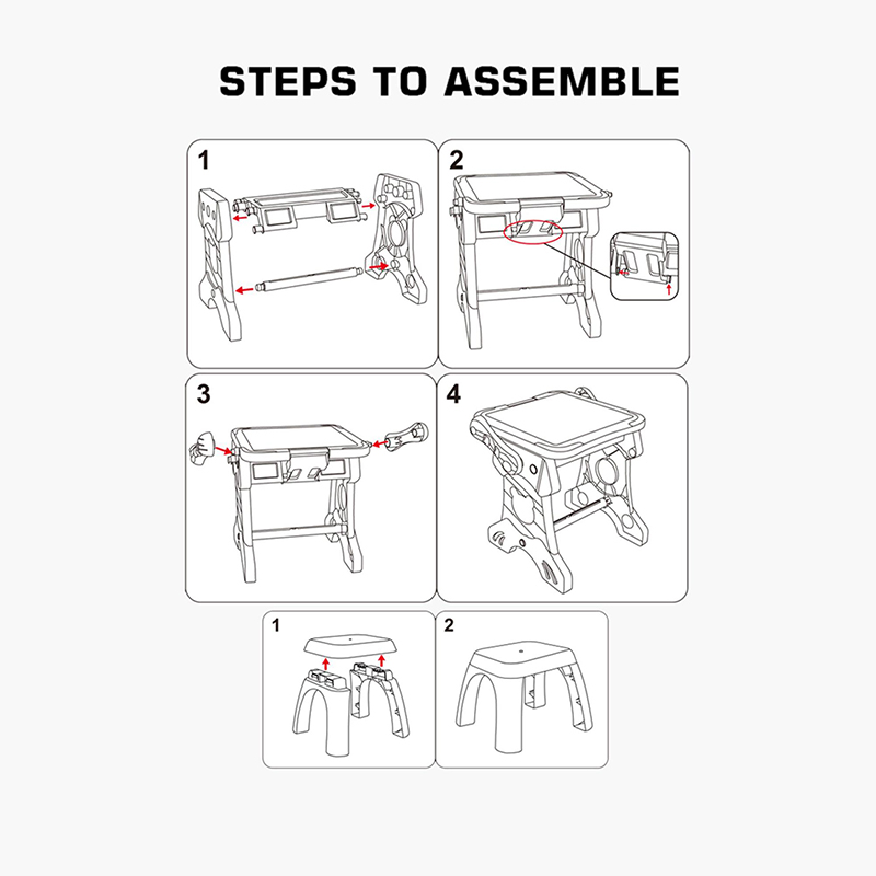 Table à dessin multifonctionnelle 2en1 avec grands blocs de construction – Image 6