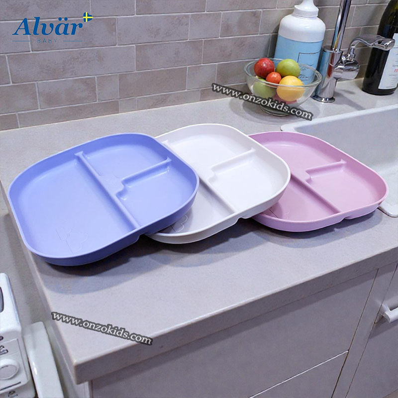 Lot de 3 Plateaux repas à compartiments en Silicon - Alvar – Image 2