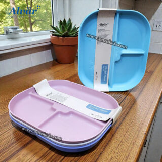 Lot de 3 Plateaux repas à compartiments en Silicon - Alvar