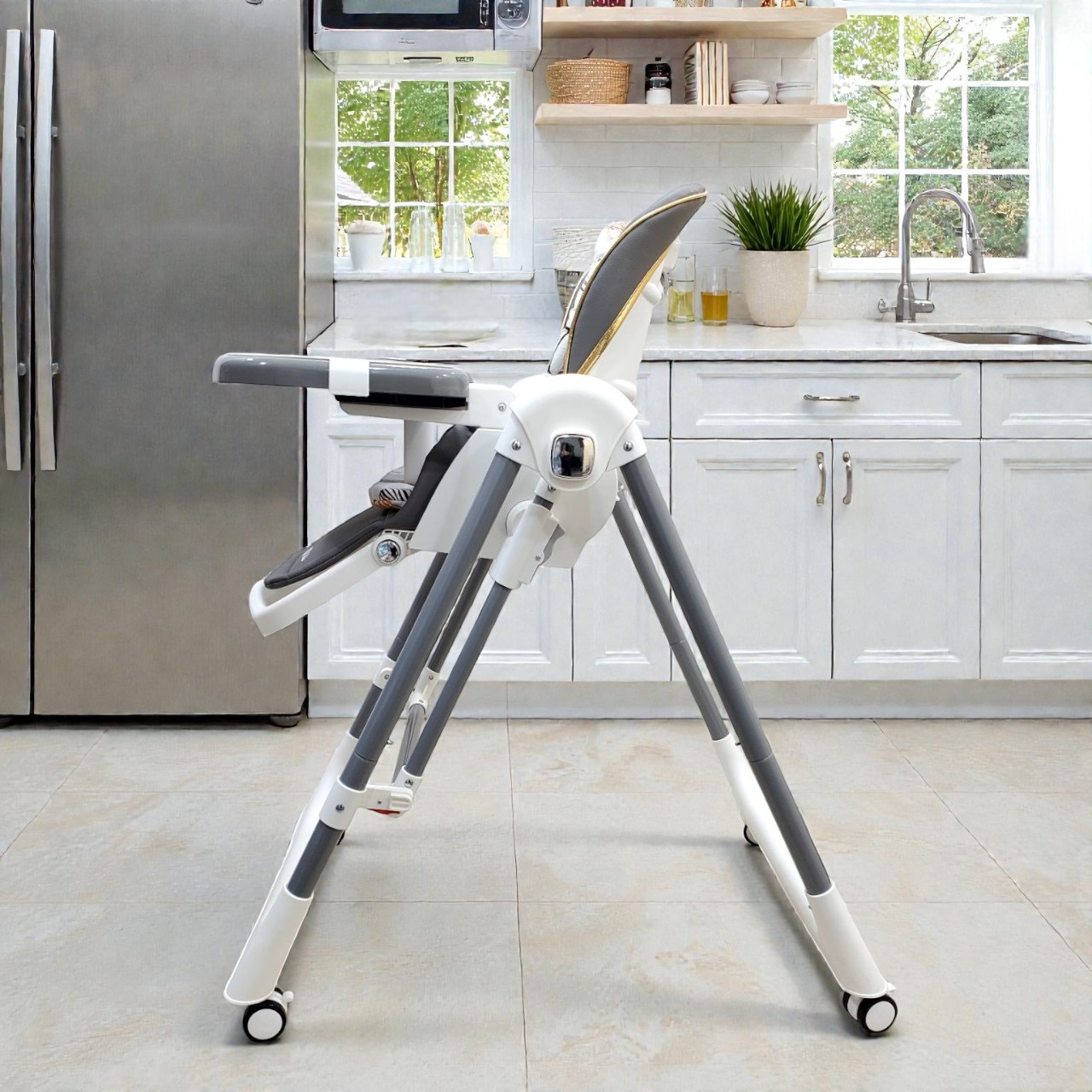 Chaise haute réglable 2en1 balançoire pour bébé-kattrie – Image 3