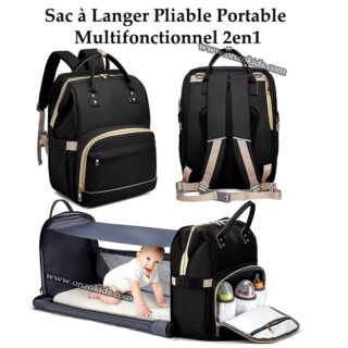 Sac à Langer Pliable Portable Multifonctionnel 2en1