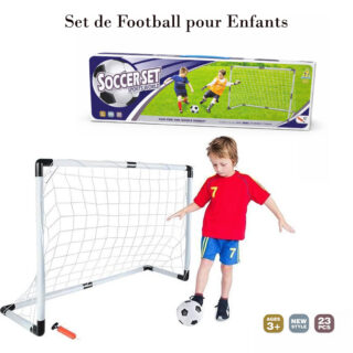 Set de Football pour Enfants – Cage de But avec Ballon (23 Pièces)