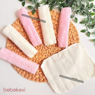 Lot de 6 Serviettes de Toilette Bébé 25 x 25 cm -  Bebekevi